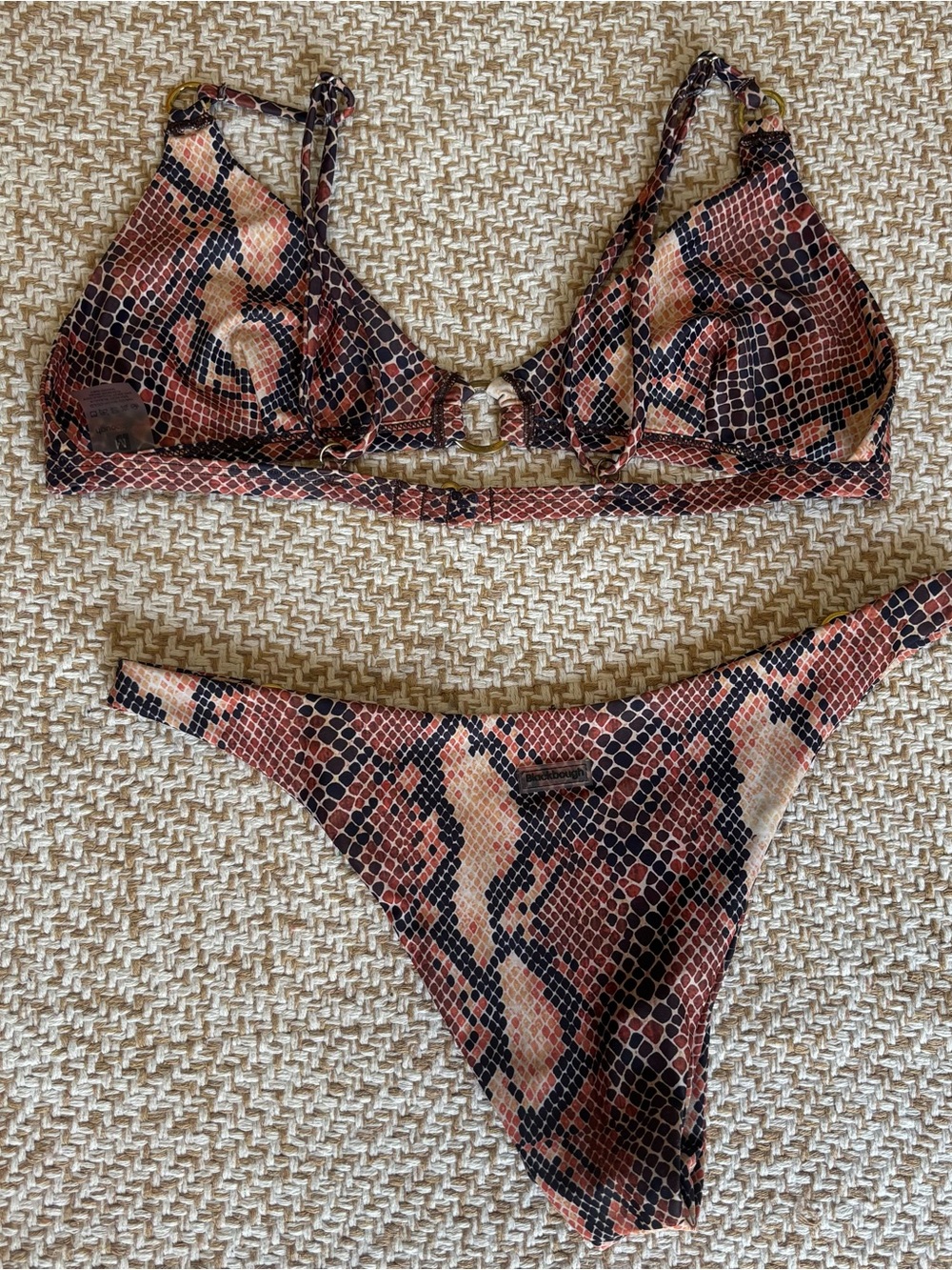 Blackbough Brown and Black Snake-Print Bikini Set - Picture 8 of 13